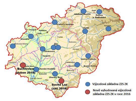 vybudováním výjezdového stanoviště v Buchlovicích, další výjezdové stanoviště bude otevřeno v Suché Lozi. Obr. 15: Dostupnost zdravotnické záchranné služby v obcích ZK v roce 2015 Pramen: KÚZK Tab.