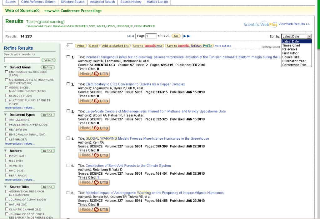 Termín vyhledávání. Vyhledávání se aktivuje kliknutím na ikonu Search.