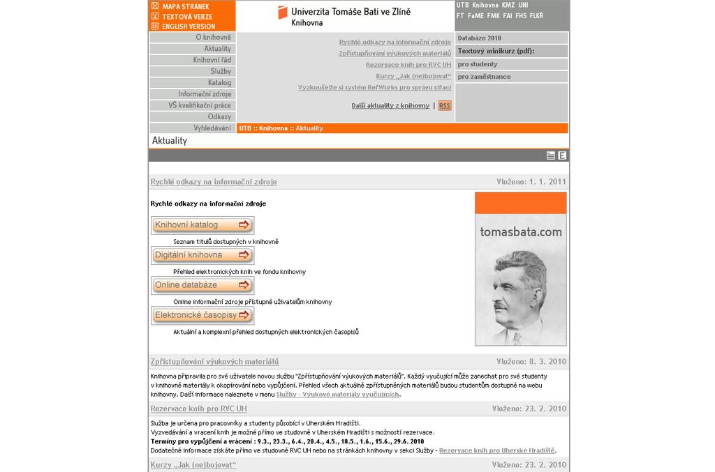 Přístup do portálu elektronických časopisů realizujeme přímo přes odkaz umístěný na web