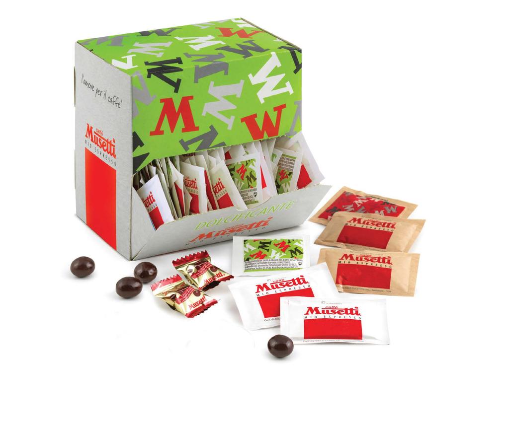 (cca 470ks) balenie: 1 000 g Karamelové keksíky Musetti - 6 g balenie: 300 ks Kakaové keksíky Musetti - 3 g balenie: 300