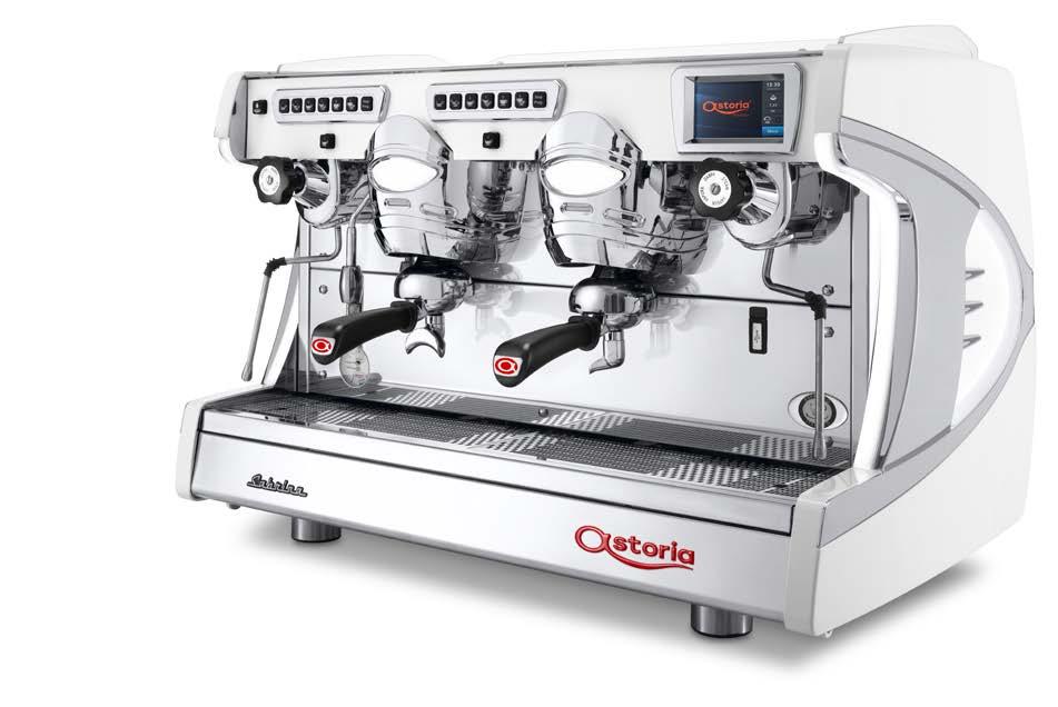 Sabrina SAE2: dvojpákový profesionálny kávovar Astoria, rozmery 810x560x570, príkon 2,55 /3,9 kw, váha s obalom 70 kg, objem bojleru 10,5 l.