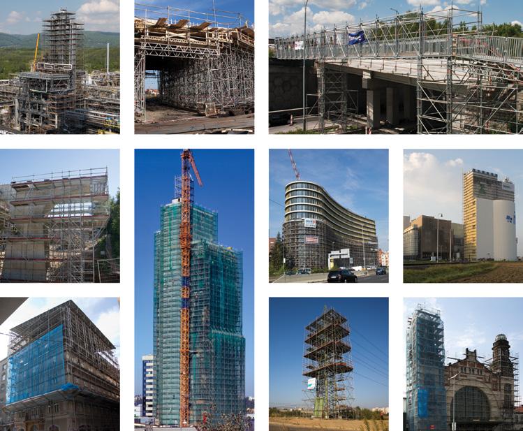 Prodej a pronájem lešení Fasádní rámové lešení Layher Blitz Modulové lešení Layher Allround Pojízdná hliníková lešení a žebříky Layher Schodiště Layher Těžké podpěry Layher Provizorní přemosťovací