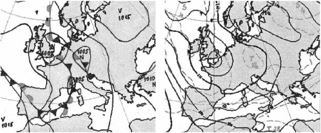 00:00 UTC. Obr. 19 Přízemní mapa z 10. 8. 00:00 UTC. Fig. 19. Surface chart from 10 August 00:00 UTC.