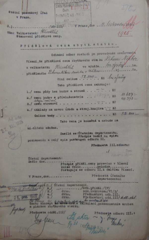 shodných případech nepostupoval stejně. Zestátněnému dvoru 524 Maxov přidělil statut zbytkového statku ale dalším ne (Amálie, Lány, Ploskov, Požáry).