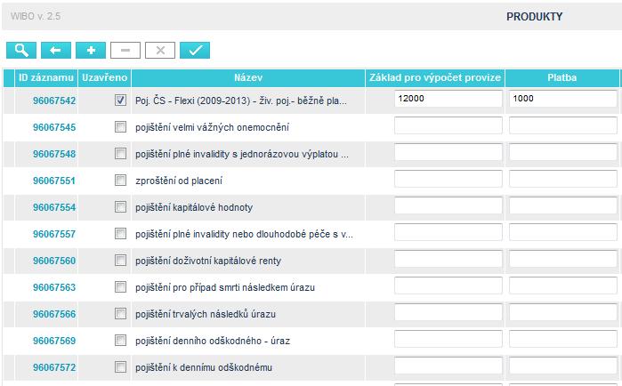 strana 22 3) Upřesnění produktu na smlouvě a) pokud smlouva obsahuje nějaká připojištění nebo více částí, zaškrtneme sjednané součásti smlouvy dle nabízených možností ve sloupci Uzavřeno.