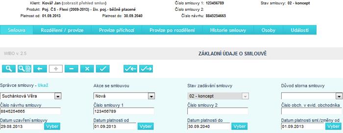 strana 24 9) Stav smlouvy posunutí smlouvy do dalšího stavu - pokud jsou všechny údaje o smlouvě kompletně zadány, předáváme