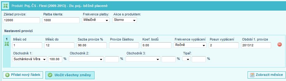 strana 31 3) Zadání parametrů ke stornu u produktu - ponecháme základ pro výpočet provize - ponecháme Platba (co má klient ve smlouvě) - ponecháme Frekvence (sjednaná frekvence platby klienta dle