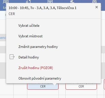 Kliknutím na jméno učitele zvolíme, koho chceme vybrat k suplování.