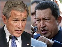 Oponenti USA Venezuela Hugo Chávez Bush je jako Hitler, Pan Nebezpečný, ďábel Kuba Fidel Castro Bolívie Evo Morales Peru Ollanta