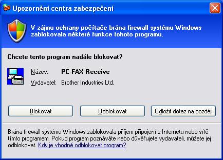 Program Brother PC-FAX (pouze modely MFC) Příjem PC-FAXu 6 Program pro příjem faxů Brother PC-FAX umožňuje faxy prohlížet a ukládat do vašeho PC.