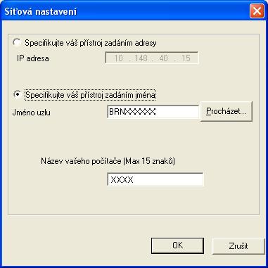 Program Brother PC-FAX (pouze modely MFC) Konfigurace nastavení pro síñový příjem faxů pomocí PC-FAX 6 Nastavení k zasílání přijatých faxů do počítače se konfiguruje automaticky při instalaci