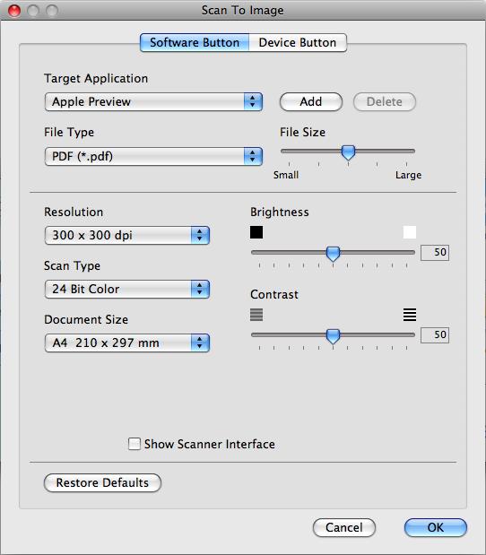 ControlCenter2 Obrázek (například: Apple Preview) 10 Tlačítko Scan to Image (Skenování do obrázku) vám umožní skenovat obrázek přímo do grafické aplikace pro editaci obrázku.