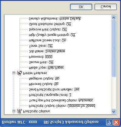 Tisk c Nastavení můžete změnit tím, že zvolíte některou z možností v seznamu Printer Features (Funkce tiskárny) (3): 2 Media Type (Typ papíru) V zařízení můžete používat následující typy papíru.