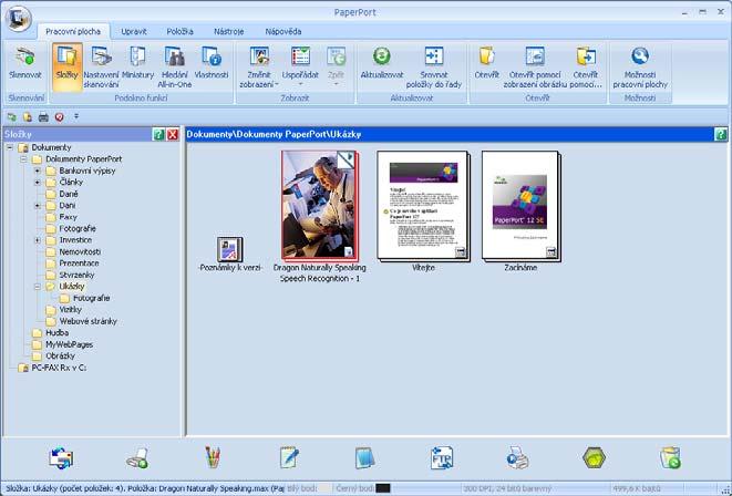 Skenování Použití ScanSoft PaperPort 12SE s OCR by NUANCE 3 Nástroj ScanSoft PaperPort 12SE podporuje pouze systém Windows XP (SP3 nebo vyšší), Windows XP Professional x64 Edition (SP2 nebo vyšší),