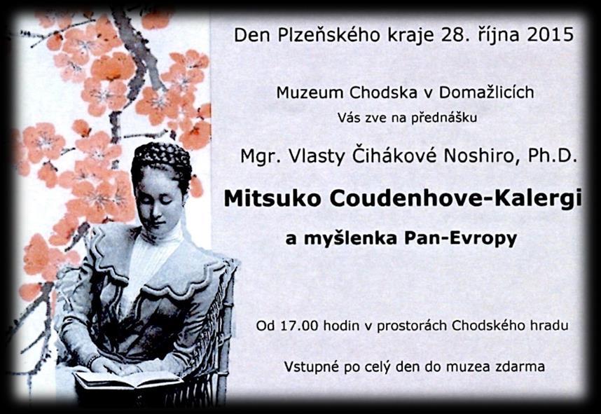 Beseda o knize Mitsuko V rámci Dne Plzeňského kraje, který se konal 28. října, se v Muzeu Chodska od 17 hodin konalo představení knihy Vlasty Čihákové Noshiro MITSUKO a zároveň beseda s autorkou.