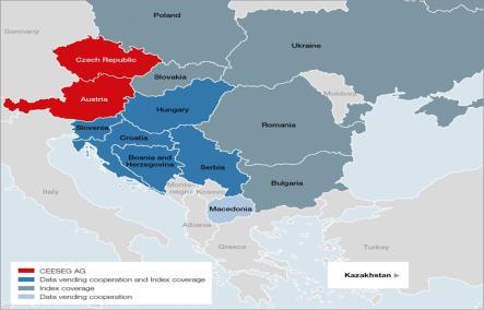 CEESEG představuje 36 % z celkové tržní kapitalizace všech trhů v regionu CEE** Představuje 38 % z celkového objemu obchodů z akciemi v regionu CEE** Internet: www.