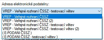 Podatelna VREP (2) je alternativní brána pro podávání, určeno pro použití v případě odstávky brány 1.