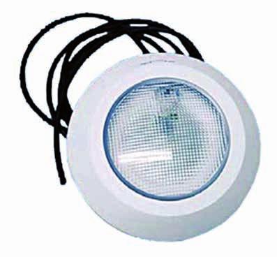 hadice U/W spotlight for concrete pool supplied with a housing. Lamp 300 W 12 V PAR56. Supplied with 3m cable. Casing of white ABS plastic. U/W spotlight 300 W incl.