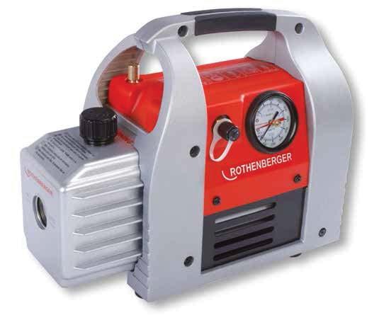 Evakuování systémů ROAIRVAC Dvoustupňová vysokovakuová vývěva pro evakuaci dle DIN 8975 s vakuometrem a magnetickým zpětným ventilem Magnetický zpětný ventil chrání chladicí okruh před znečištěním