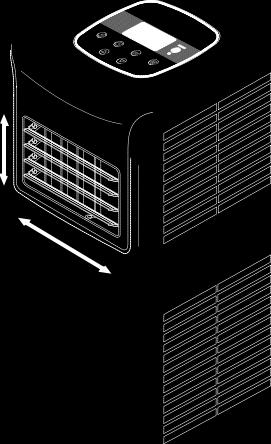 Při instalaci odváděcí hadice dodržujte následující: Otevření ventilačních klapek 1. Před zapnutím zařízení otevřete ventilační klapky na vývodu vzduchu.