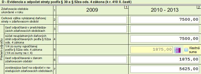 Príklad: Daňovník vykázal v jednotlivých zdaňovacích obdobiach nasledovné daňové straty, ktoré neboli do 31. 12.