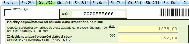 Príklad: Daňovník vykázal v jednotlivých zdaňovacích obdobiach nasledovné daňové straty, ktoré neboli do 31. 12.