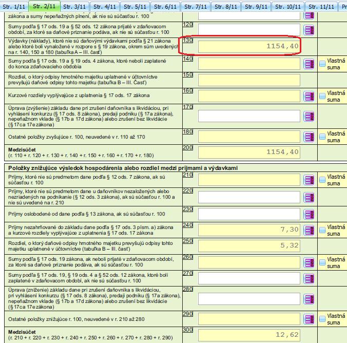 TIP: Program pri kontrole v menu Firma - Kontrola upozorní na nedaňové účty bez nastaveného zaradenia účtu do priznania k dani z príjmov PO.