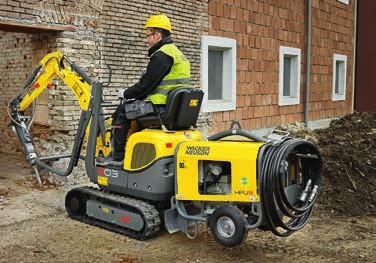 803 803 dualpower Nejmenší pásové rýpadlo od Wacker Neuson je optimální při nedostatku místa a při práci ve vnitřních