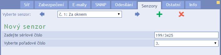 TME multi a TME radio V záhlaví tohoto panelu jsou šipky a box se seznamem nastavených senzorů, kterými lze přejít na nastavení konkrétního senzoru.