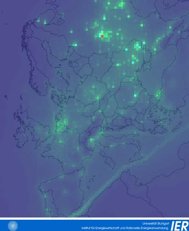 Další součástí EcoSenseWeb V1.3 modelu jsou komplexní databáze obsahující data o receptorech (populace, využití půdy, zemědělská produkce, budovy a materiály atd.