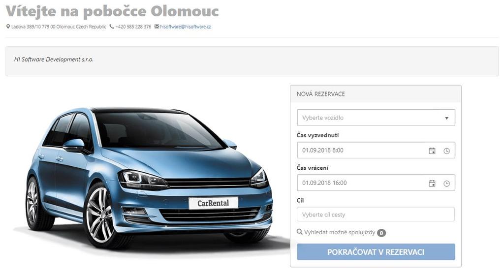 Upozornění na možnost spolujízdy. Systém automaticky upozorňuje na zápůjčky, které mají podobný cíl cesty v daném čase. 3.