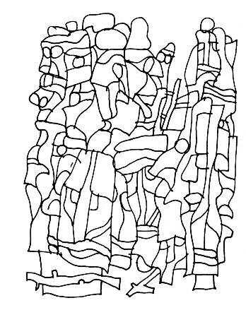 Ptačí kupy, 1985, kresby perem, 30 x 21 cm ateliér na Tržním náměstí, který sdílí spolu s Josefem Hýskem. To konečně umožňuje pracovat i na větších formátech.