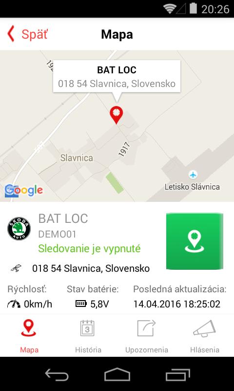 4. Vyhľadávanie Ak je v konte GPS Loc registrovaných viacero lokalizačných jednotiek, pod menu úvodnej obrazovky je možné zobraziť vyhľadávacie pole potiahnutím zoznamu jednotiek smerom dolu.