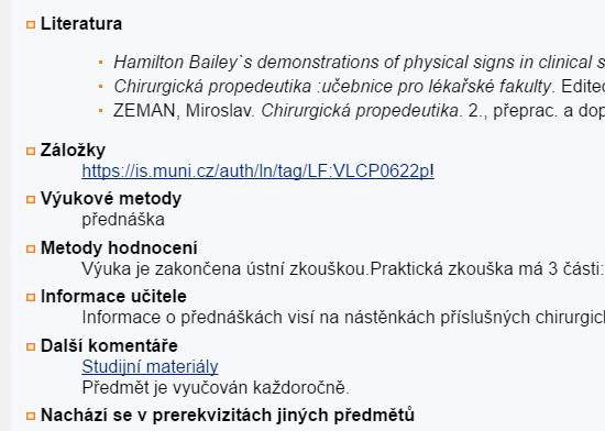 Zapojení studentů do spoluvytváření informačních zdrojů k předmětu. Lze vystavovat záložky k určitému tématu.