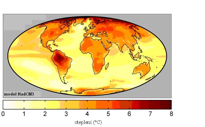 Projekce budoucích změn klimatu uskutečněné pomocí několika globálních klimatických modelů v různých světových meteorologických centrech poukazují na to, že trend růstu globální teploty atmosféry u