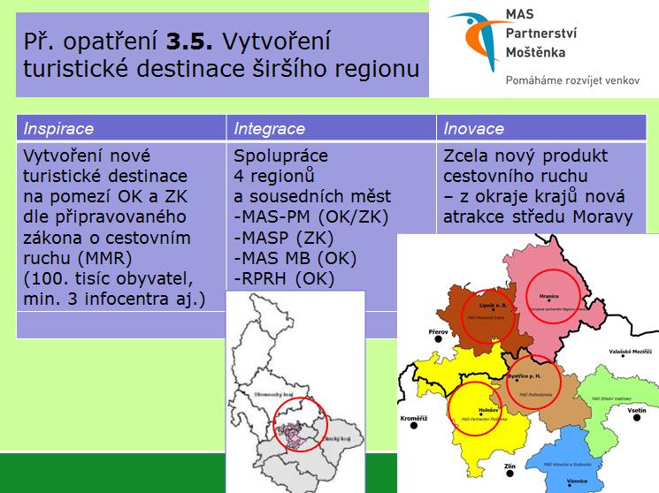 KLÍČOVÁ OBLAST 3 PROPOJOVÁNÍ VESNIC, MĚST A REGIONU Specifický cíl 3.1: Propojování vesnic, měst a regionu spolupráce obcí O 3.1.1 Podpora setkávání, spolupráce a výměny zkušeností a společného využívání služeb O 3.