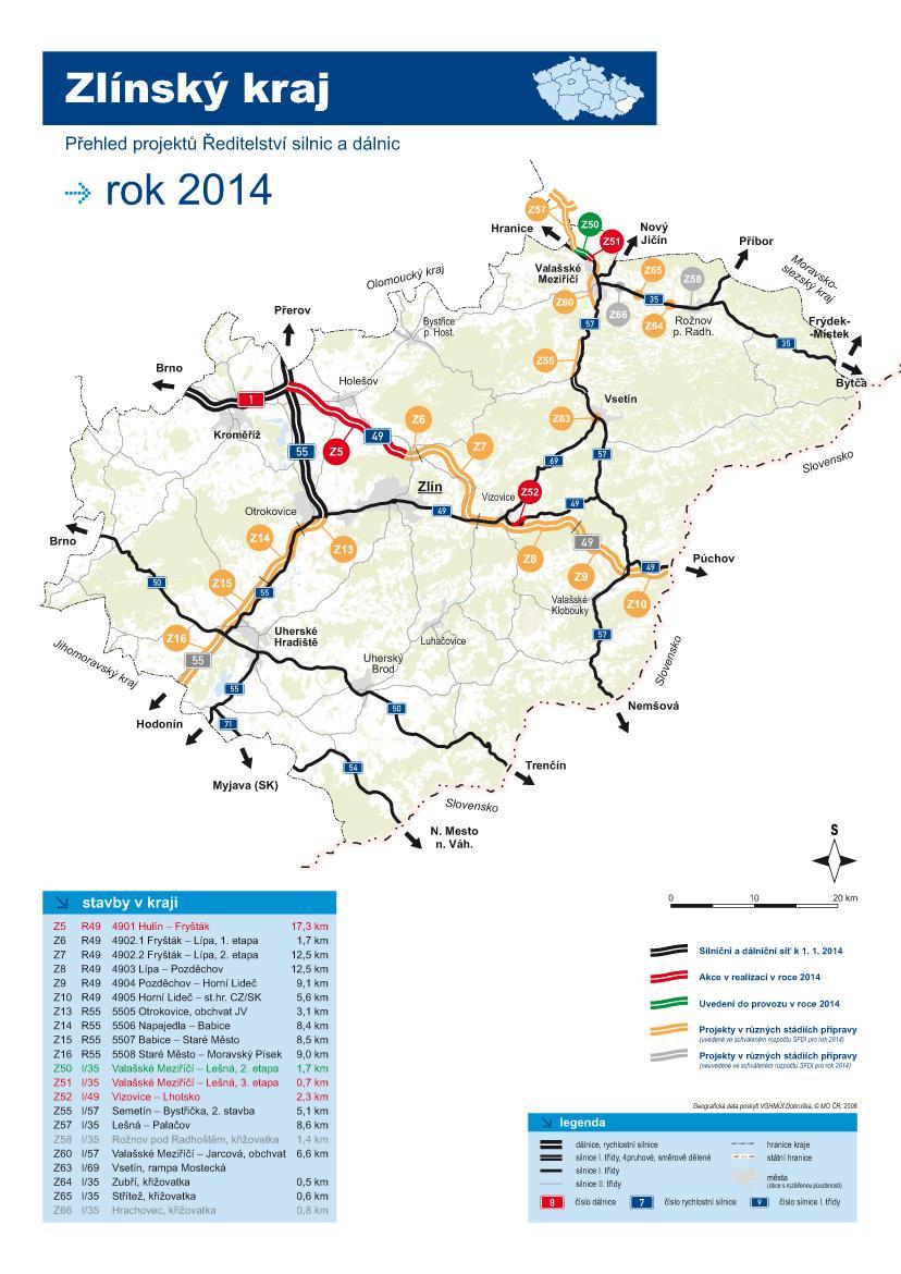 Mapa 10 Plán výstavby silniční sítě v