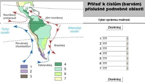 5 VÝSLEDKY V rámci látky podnebí a podnebné oblasti bylo zpracování spojovací (výběrové) cvičení viz obr 8.