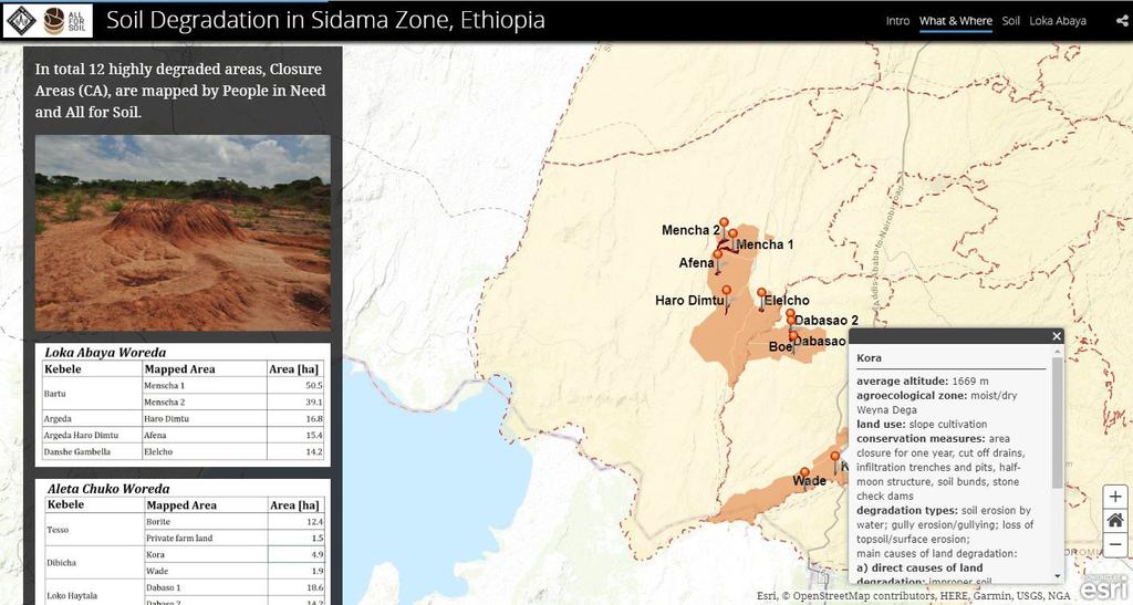 nástrojů GIS v rámci tohoto projektu. Hlavním nástrojem pro komunikaci s veřejností a školení oblastních poradců je využití ArcGIS Online a aplikace Story Maps.