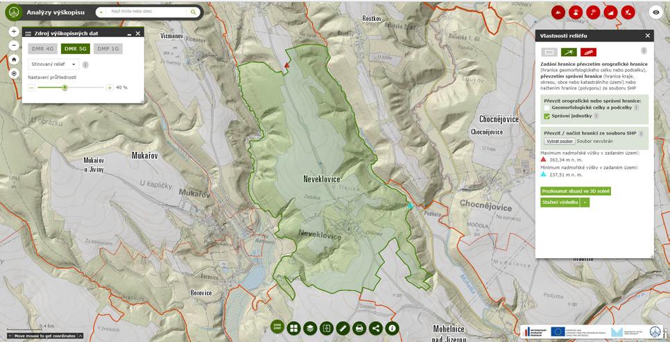 nebo txt. Výsledky si můžete prohlížet v nově připravené 3D scéně (http://ags.cuzk.cz/ dmr_3dscena). Informace o službách získáte na Geoportálu ČÚZK (http://geoportal.cuzk.cz) v sekci Síťové služby Geoprocessingové služby.