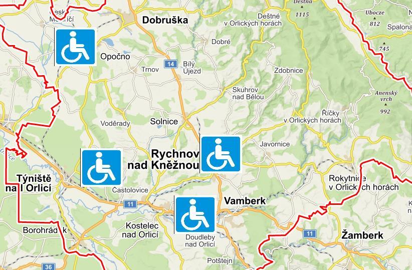 5. Posouzení přístupnosti objektů pro handicapované osoby Tato kapitola se zaobírá přístupnými tvrzemi, zámky a hrady, které jsou vyhovující pro návštěvu zdravotně postižených osob.