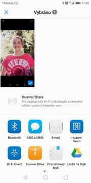33 z 36 Bluetooth - odesílání obrázků ikonu Galerie. Vyberete obrázek, který chcete odeslat a stisknete tlačítko Sdílet. Zvolíte Bluetooth. 4.