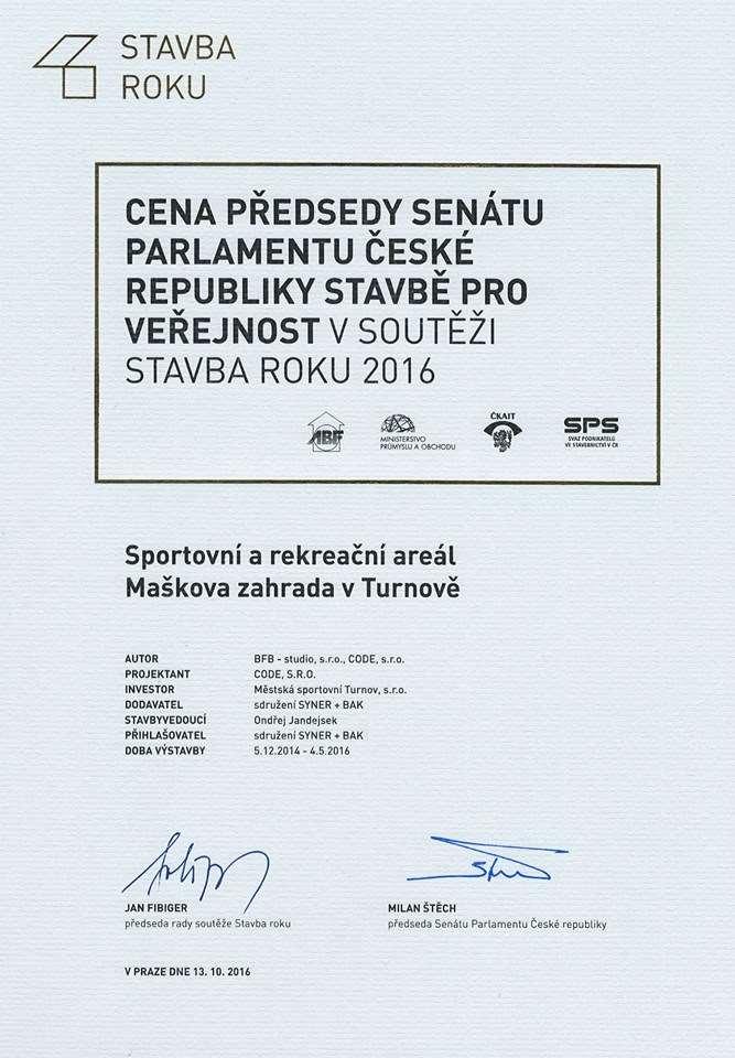 Cena předsedy senátu parlamentu České republiky
