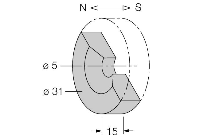 Snímací magnet; Ø 20 mm (Ø 4 mm), h: 10 mm, spínací vzdálenost až 59 mm se senzorem BIM-(E)M12 resp.