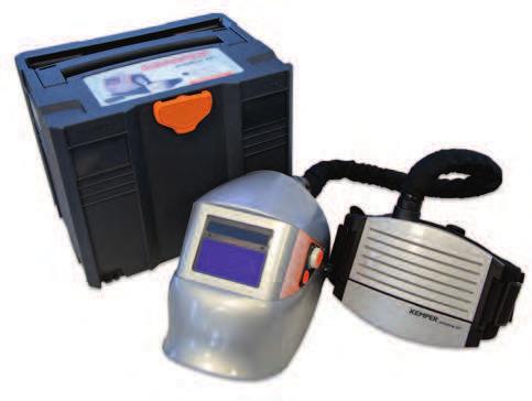 Zařízení napájené akumulátorem vyrábí pomocí ventilátoru konstantní přetlak v ochranné helmě, takže vznikajicí škodliviny a nebezpečné plyny nemohou vniknout dovnitř.