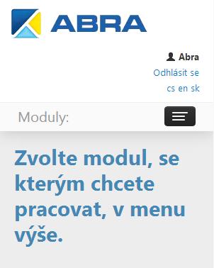 V případě zakladatelů objednávek se zobrazí rovnou modul Objednávky.