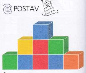 že se přikládá stěna přesně na stěnu. Každá krychle je k nějaké krychli přiložena tak, že se celými stěnami dotýkají. 14 Nejdříve by si děti měly pohrát, stavět stavby podle pokynů a mluvit o nich.