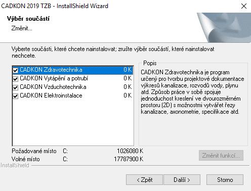 7. Pro závěrečnou kontrolu zadaných parametrů a komponent instalace je