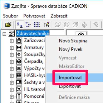 2019 TZB provést import. Export uživatelských prvků ze staré databáze verze 2018.