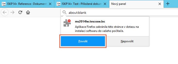 4. Přidat doplněk do Firefoxu: a. Kliknout na tlačítko Povolit. b. Kliknout na tlačítko Přidat. Následně se zobrazí informace o přidání. 5.